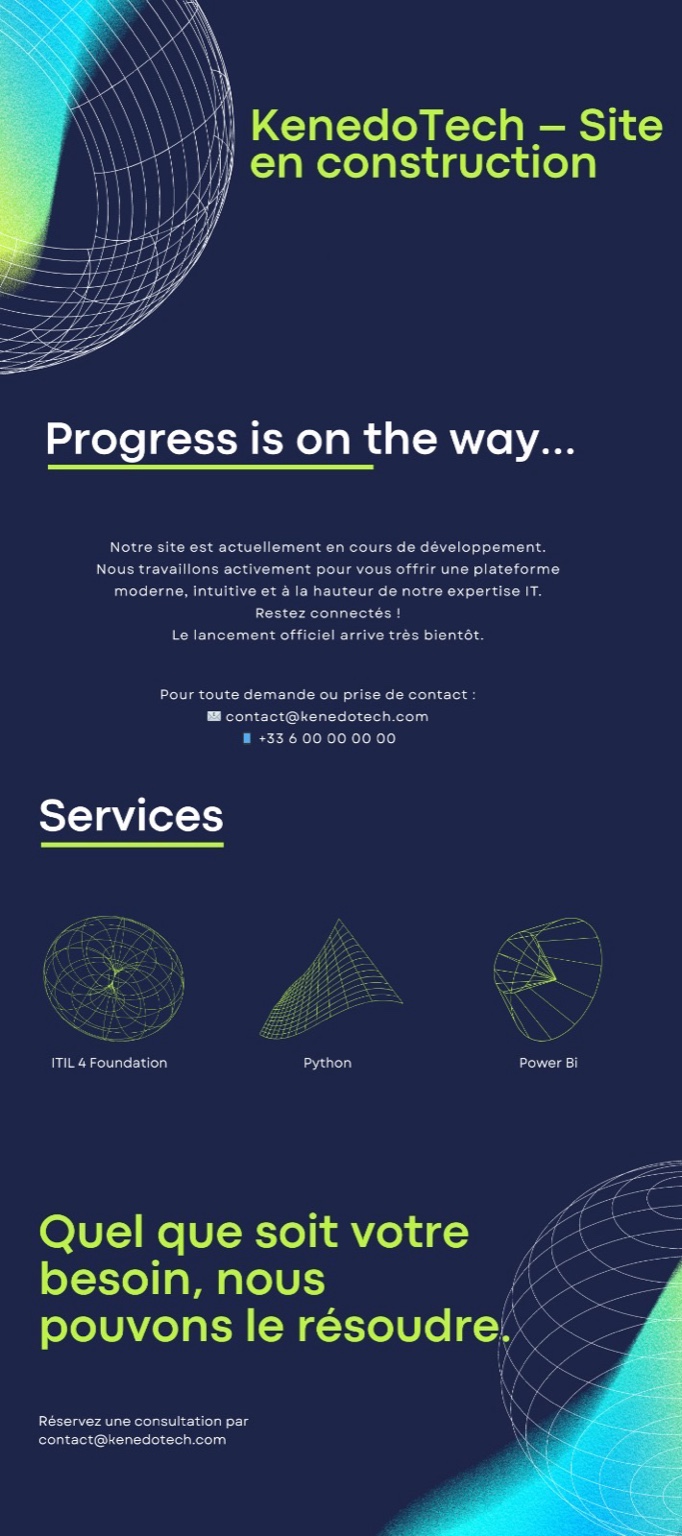KenedoTech – Site en construction